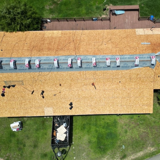 New roof construction.